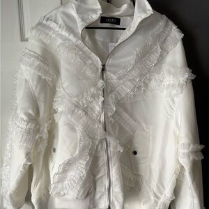 Akira Women's Lace Trimmed Bomber